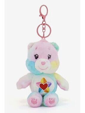 CARE BEARS TRUE HEART BEAR PLUSH DOLL KEYCHAIN w/SQUEAKER Key Ring Chain FOB NEW